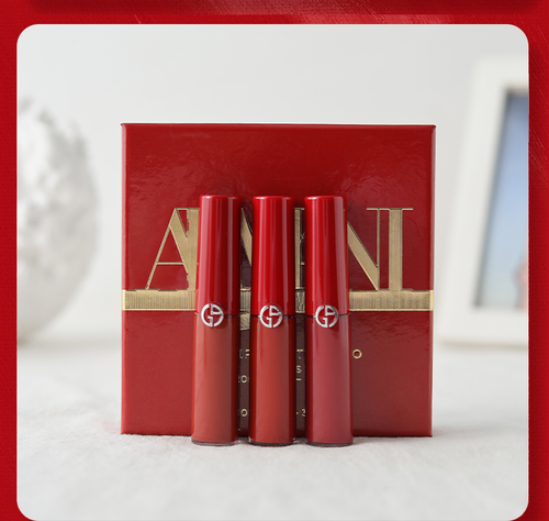 【山东仓】阿玛尼口红红管新款唇釉套盒3.5mlx3  色号（206，400，405）